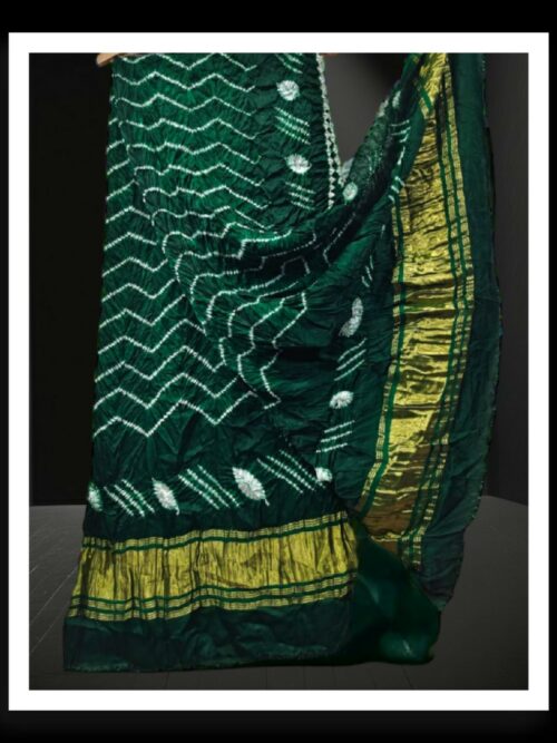 Green Designer Shibori Dupatta Pure ModalSilk