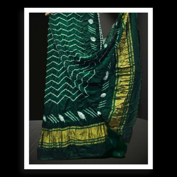 Green Designer Shibori Dupatta Pure ModalSilk