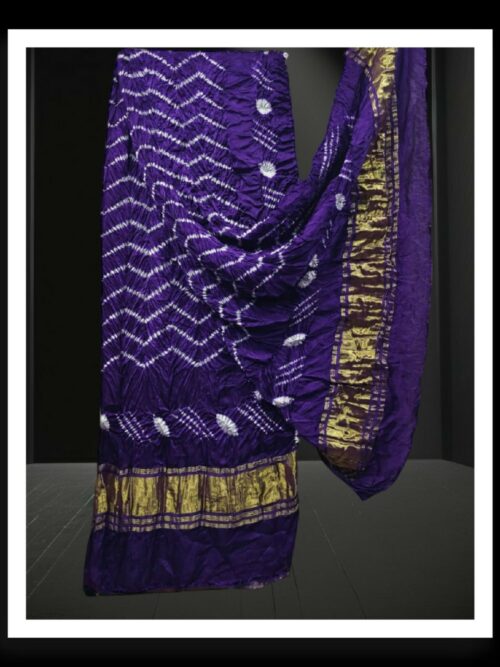 Purple Designer Shibori Dupatta Pure ModalSilk