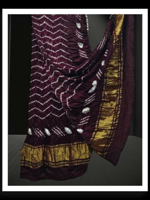 Brown Designer Shibori Dupatta Pure ModalSilk