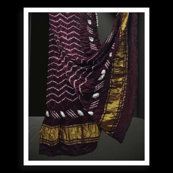 Brown Designer Shibori Dupatta Pure ModalSilk