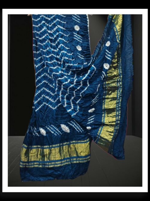Navy Designer Shibori Dupatta Pure ModalSilk
