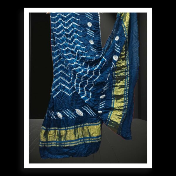 Navy Designer Shibori Dupatta Pure ModalSilk