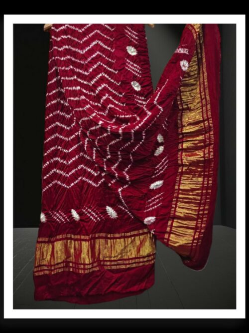 Maroon Designer Shibori Dupatta Pure ModalSilk