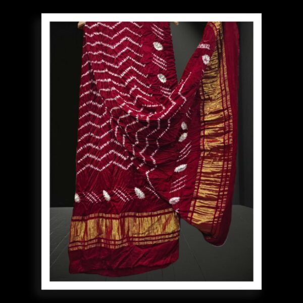 Maroon Designer Shibori Dupatta Pure ModalSilk