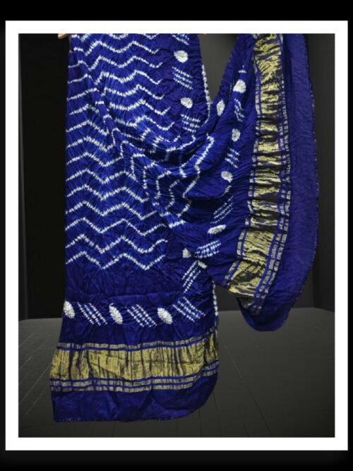 Blue Designer Shibori Dupatta Pure ModalSilk