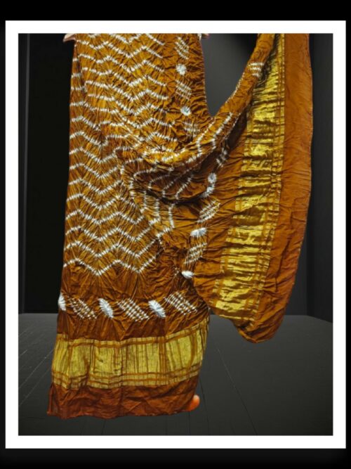 Mustard Designer Shibori Dupatta Pure ModalSilk