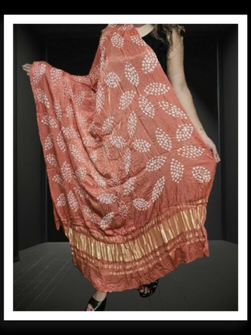 Peach Designer Bandhej Dupatta Pure ModalSilk