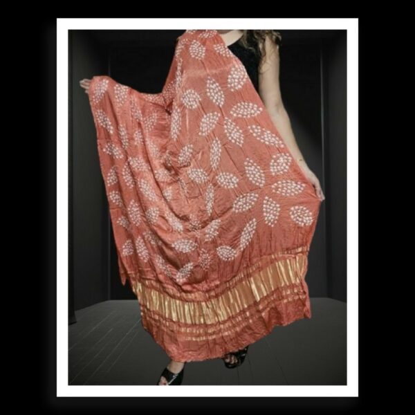 Peach Designer Bandhej Dupatta Pure ModalSilk