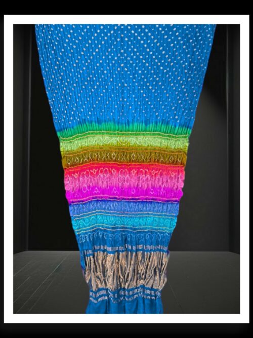 Rama Multi Color Saree Rai Bandhani Pure GajiSilk