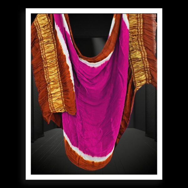 Pink Plain Lagdi Patto Dupatta Pure ModalSilk