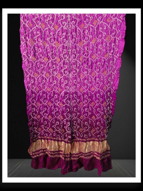 Magenta Original Rai Dani Bandhani Dupatta Pure GajiSilk
