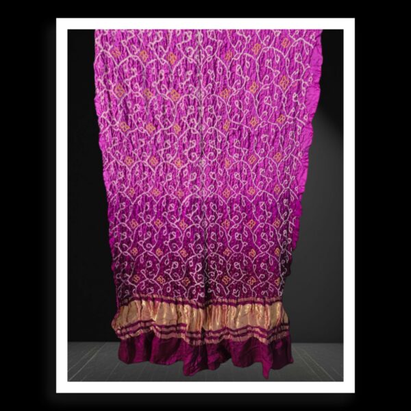 Magenta Original Rai Dani Bandhani Dupatta Pure GajiSilk