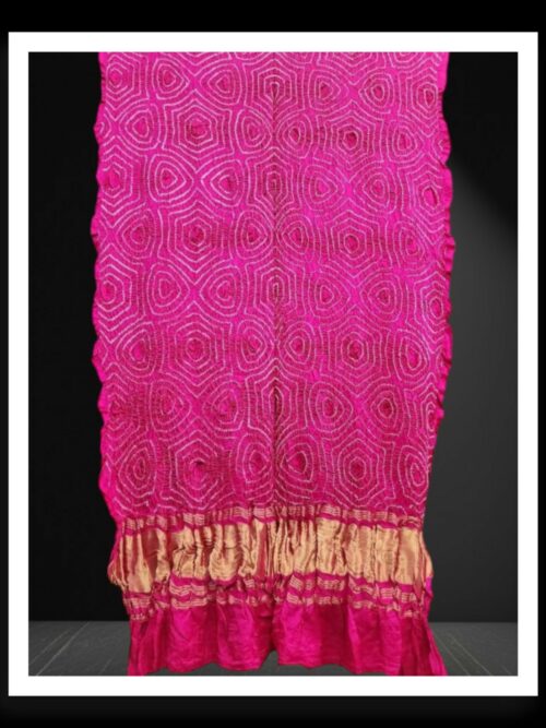 Pink Original Rai Dani Bandhani Dupatta Pure GajiSilk