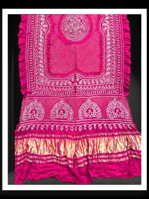 Pink Rai Dano Bandhani Dupatta Pure GajiSilk