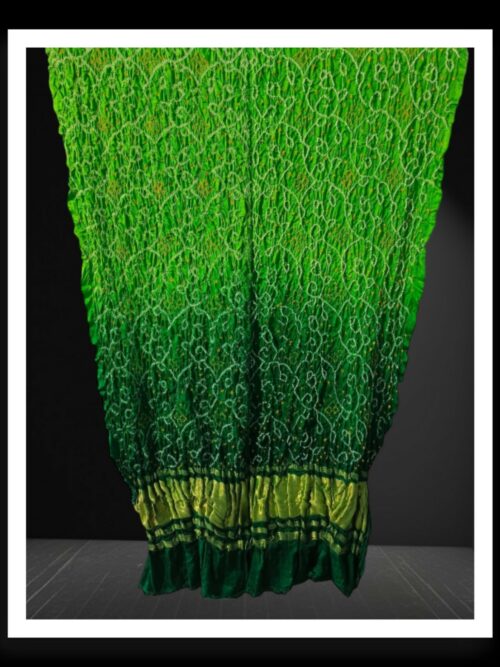 Parrot Green Original Rai Dani Bandhani Dupatta Pure GajiSilk