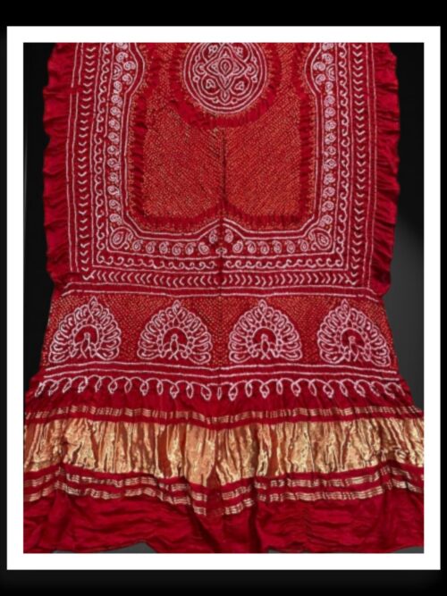 Red Rai Dano Bandhani Dupatta Pure GajiSilk