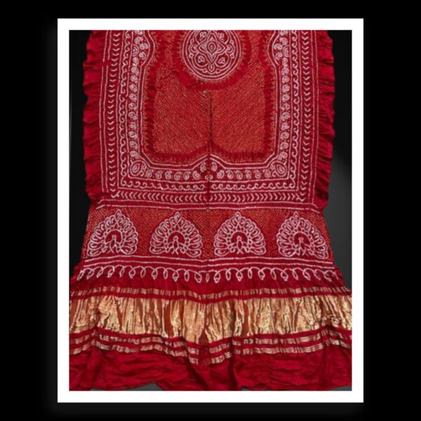 Red Rai Dano Bandhani Dupatta Pure GajiSilk