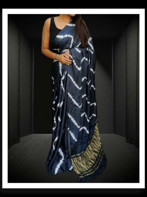 Grey Shibori Leheriya Saree Pure Modal Silk