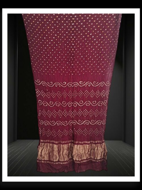 Maroon Original Rai Dana Bandhani Saree Pure ModalSilk