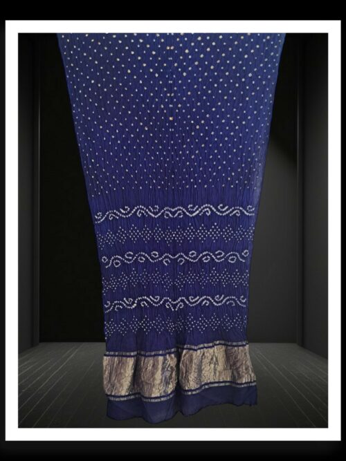 Blue Original Rai Dana Bandhani Saree Pure ModalSilk