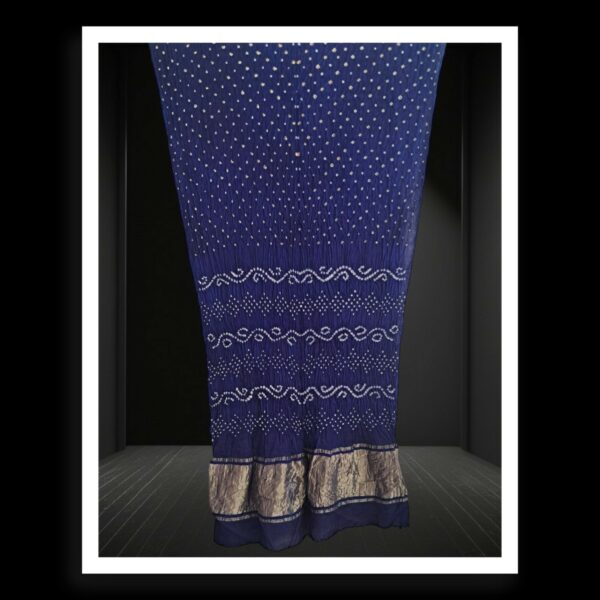 Blue Original Rai Dana Bandhani Saree Pure ModalSilk