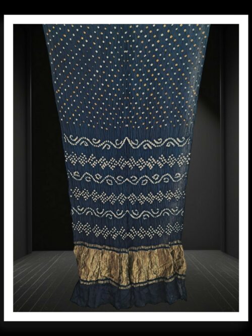 Navy Blue Original Rai Dana Bandhani Saree Pure ModalSilk