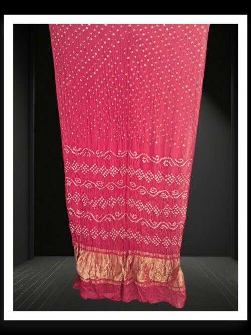 Pink Original Rai Dana Bandhani Saree Pure ModalSilk