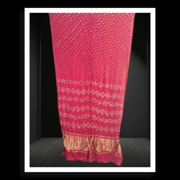 Pink Original Rai Dana Bandhani Saree Pure ModalSilk