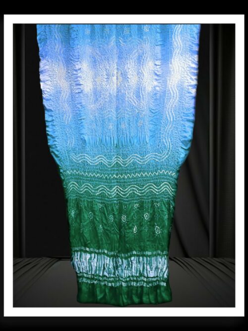 Sky Green Shaded Bandhani Dupatta Pure GajiSilk