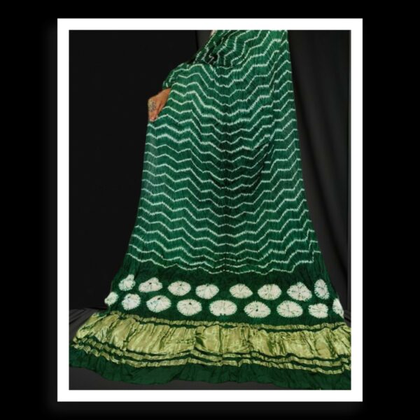 Green Designer Shibori Dupatta Pure ModalSilk