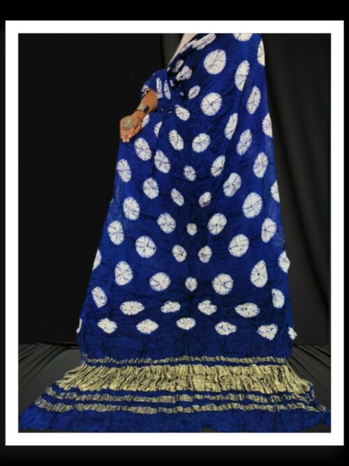 Navy Blue Designer Shibori Dupatta Pure ModalSilk