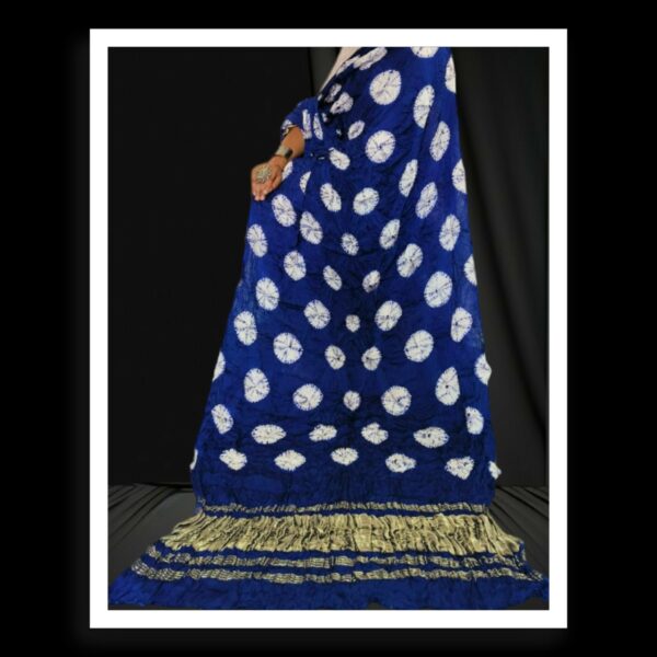 Navy Blue Designer Shibori Dupatta Pure ModalSilk