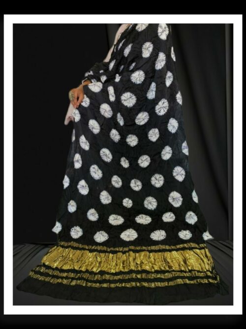 Black Designer Shibori Dupatta Pure ModalSilk