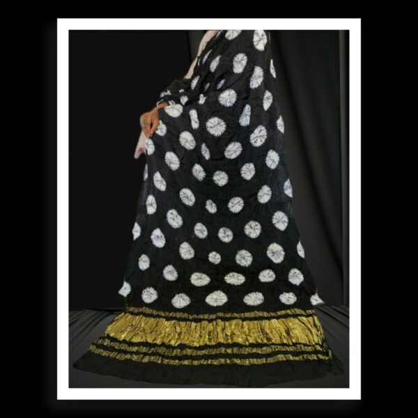 Black Designer Shibori Dupatta Pure ModalSilk