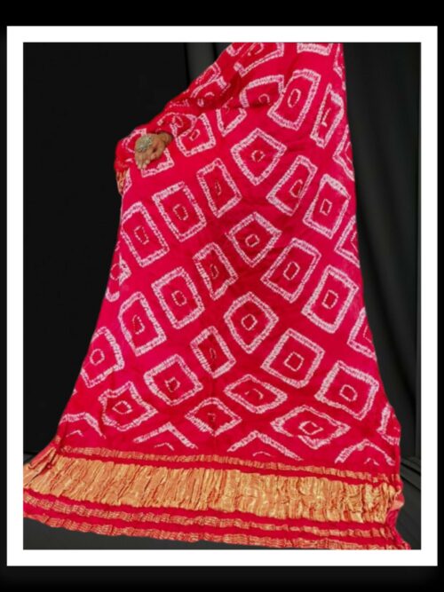 Red Designer Shibori Dupatta Pure ModalSilk