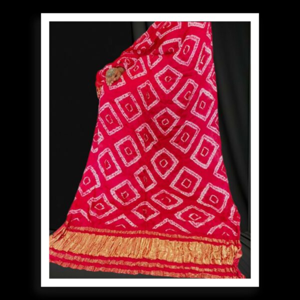 Red Designer Shibori Dupatta Pure ModalSilk