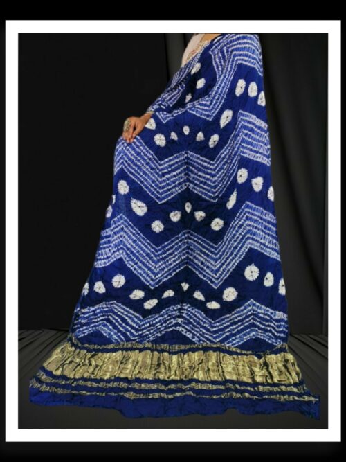 Blue Designer Shibori Dupatta Pure ModalSilk