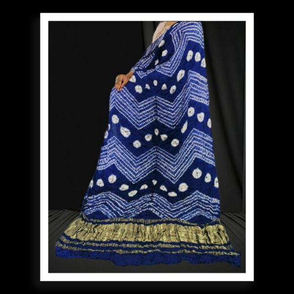 Blue Designer Shibori Dupatta Pure ModalSilk