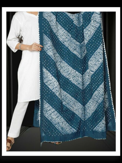 Navy Shibori Bandhani Dupatta Pure Primium Cotton