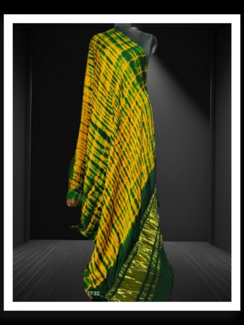 Yellow Original Shibori Dupatta Pure Modal Silk Khatri
