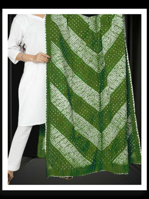 Parrot Shibori Bandhani Dupatta Pure Primium Cotton