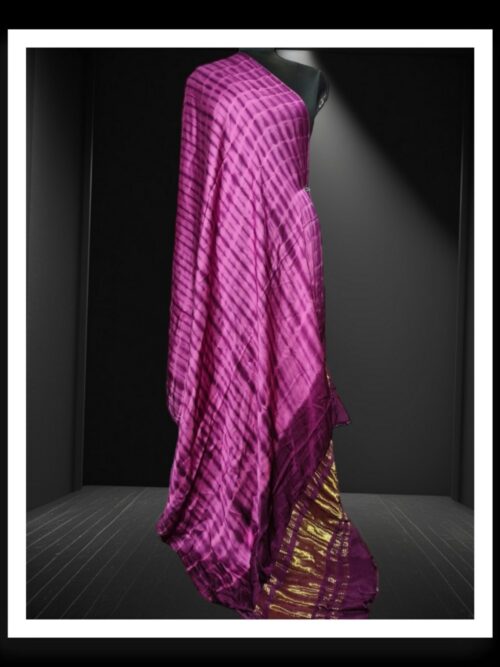 Pink Original Shibori Dupatta Pure Modal Silk Khatri