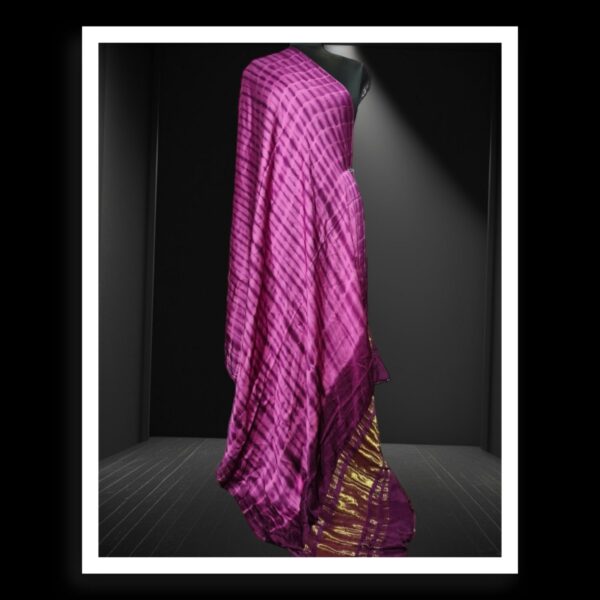 Pink Original Shibori Dupatta Pure Modal Silk Khatri