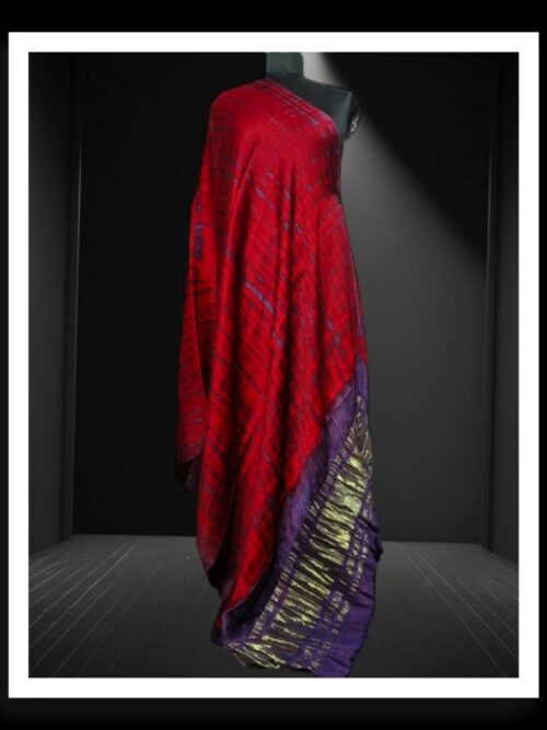 Red Original Shibori Dupatta Pure Modal Silk Khatri