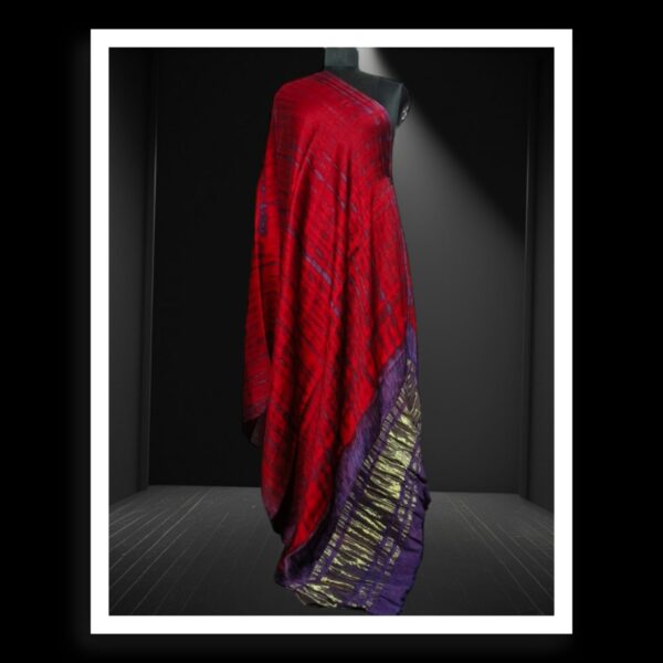 Red Original Shibori Dupatta Pure Modal Silk Khatri