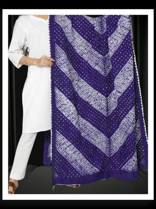 Blue Shibori Bandhani Dupatta Pure Primium Cotton