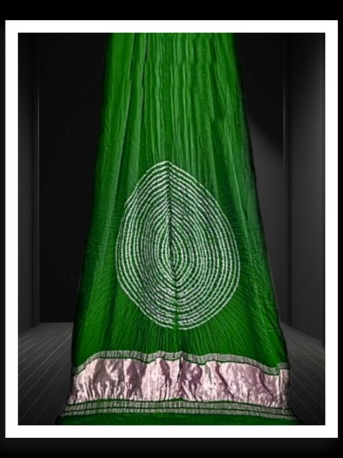Parrot Green Shibori Designer Dupatta Pure GajiSilk