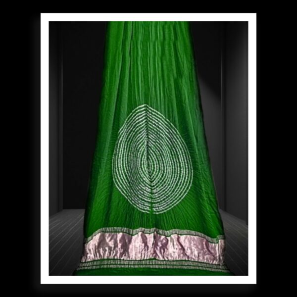 Parrot Green Shibori Designer Dupatta Pure GajiSilk