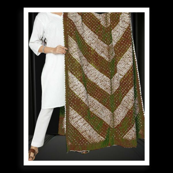 Brown Shibori Bandhani Dupatta Pure Primium Cotton